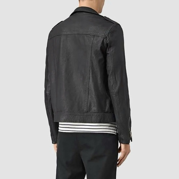 AllSaints Kahawa Leather Biker Jacket Small - Picture 3 of 16